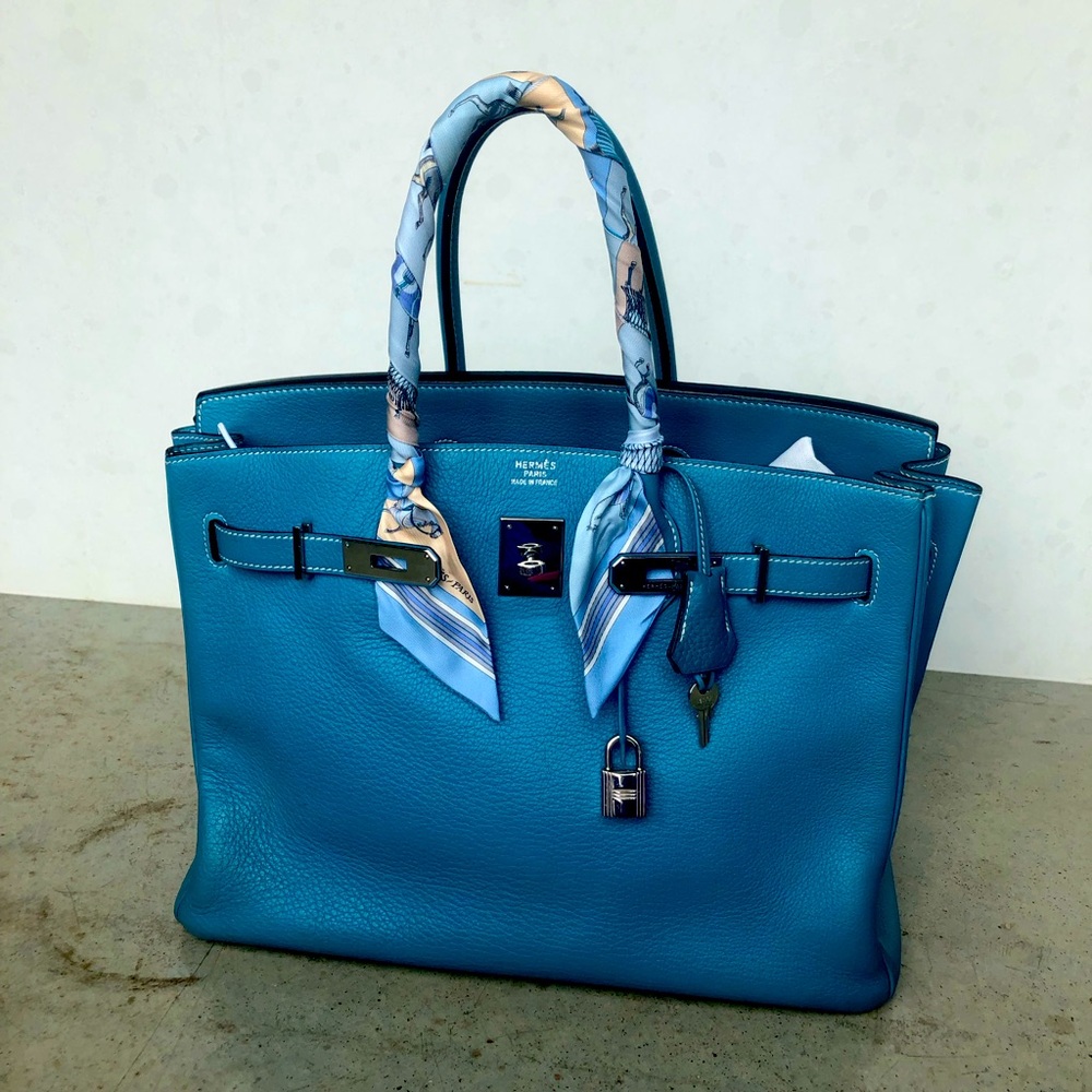 SOLD-Hermes Birkin 35 Bleu Jean